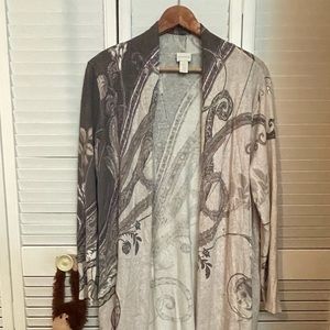 $120 Multicolor Open Cardigan Duster Sweater Chico’s ￼￼size 2P